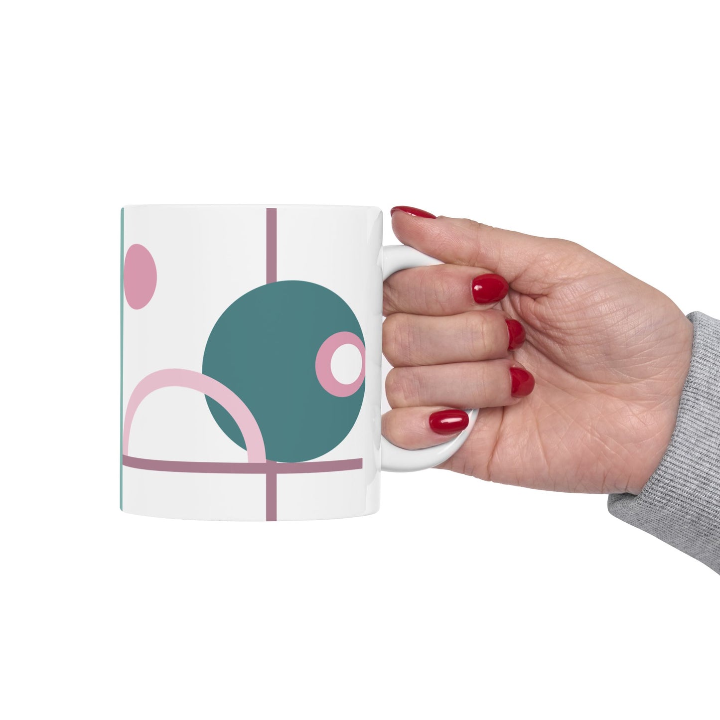 Teal & Mauve Geometric Coffee Mug | 11 oz Mug