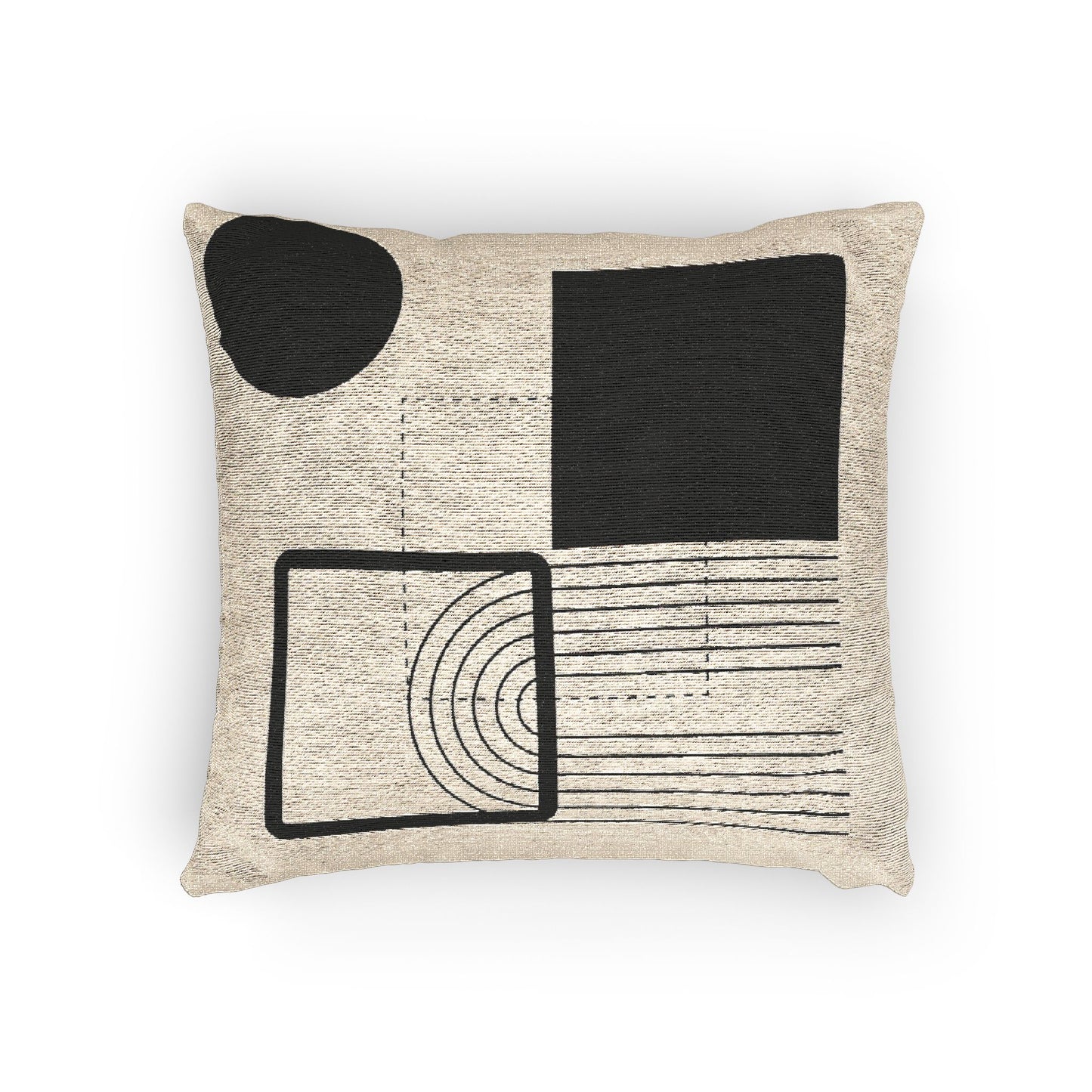 Abstract Minimalism – Geometric Woven Throw Pillow