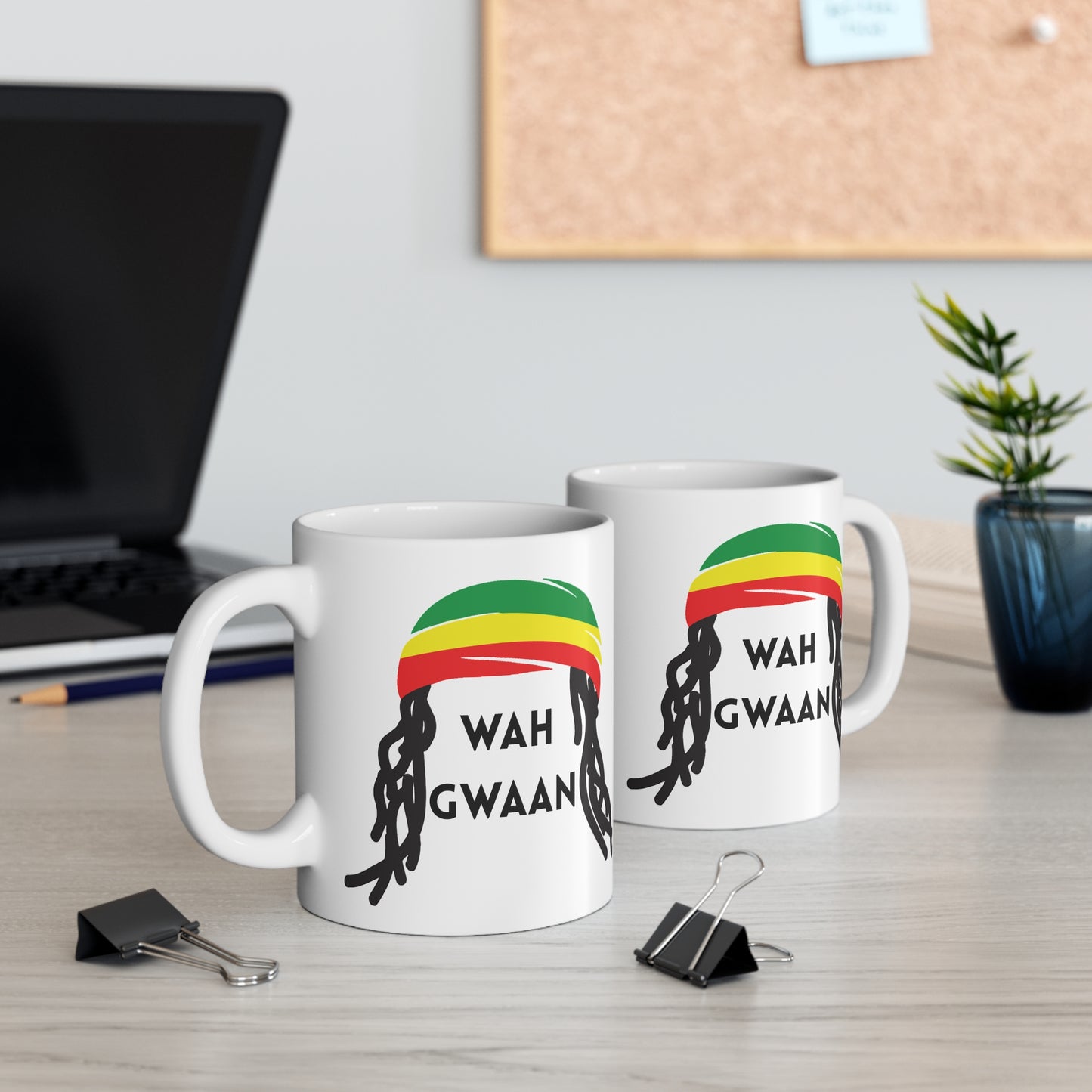 “Dreadlock Spirit” – Ceramic Mug with Colorful Headband Design