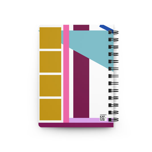 Diagonal Rhythm Spiral Bound Journal | Sophisticated, high-contrast palette | Minimalist MCM Stationery