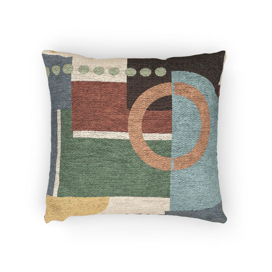 Modern Geometric Harmony Throw Pillow – Earthy Abstract Cushion