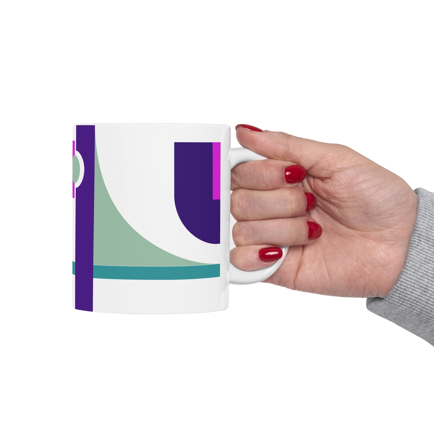 Magenta, Purple & Teal Abstract Geometry Coffee Mug | 11 oz Mug