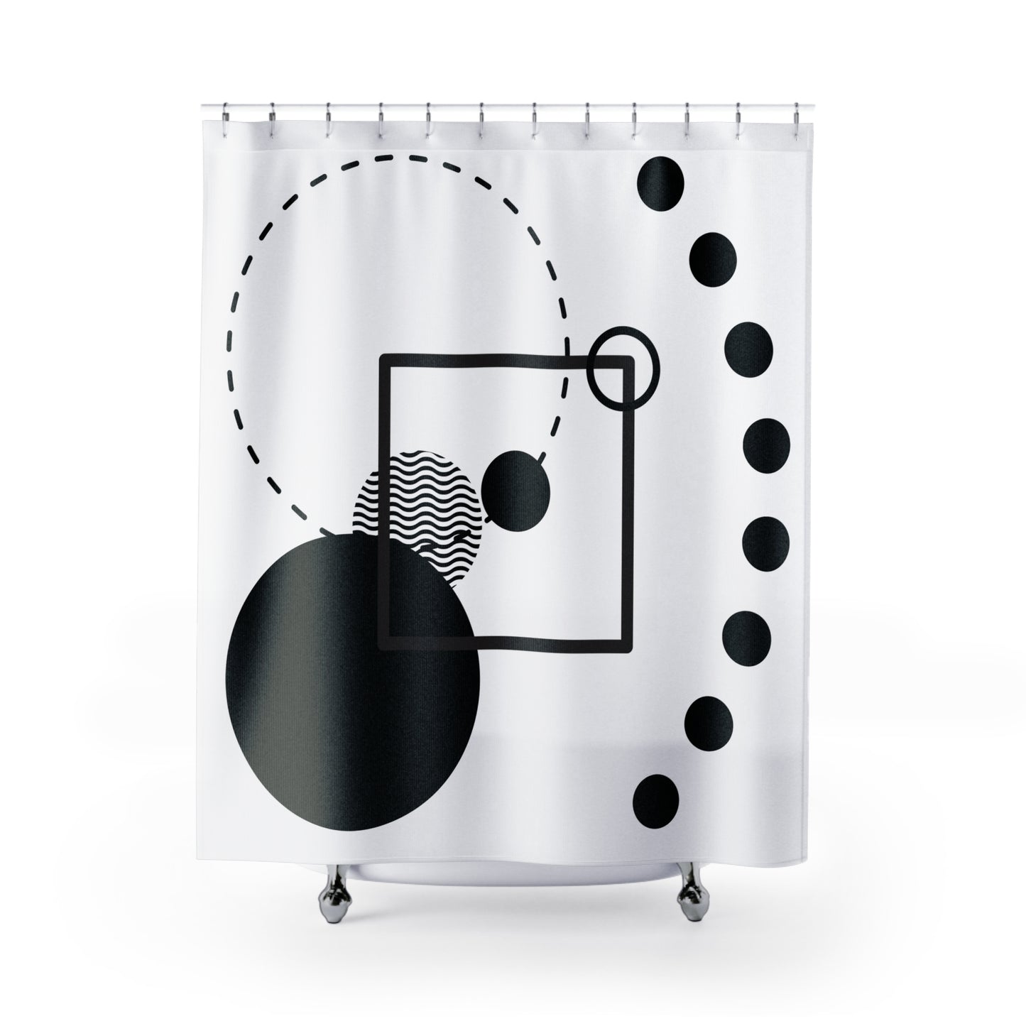 Minimalist Frame Shower Curtain – Geometric Line Design