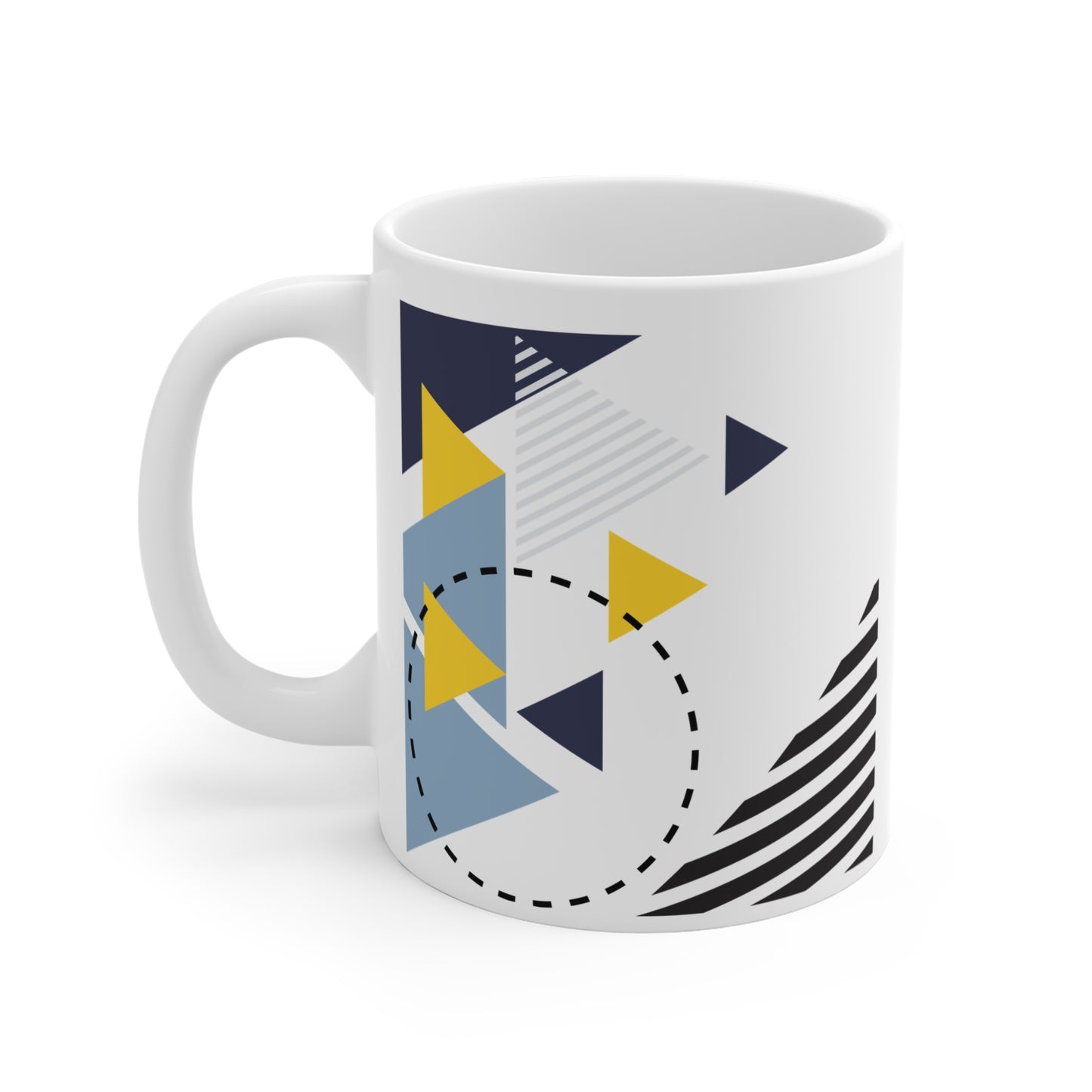 Colorful Geometric Triangle Mug | 11oz Ceramic Mug | Abstract Architect-Designed Pattern