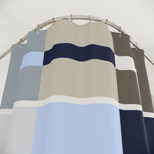 Modern Grid Geometry Shower Curtain