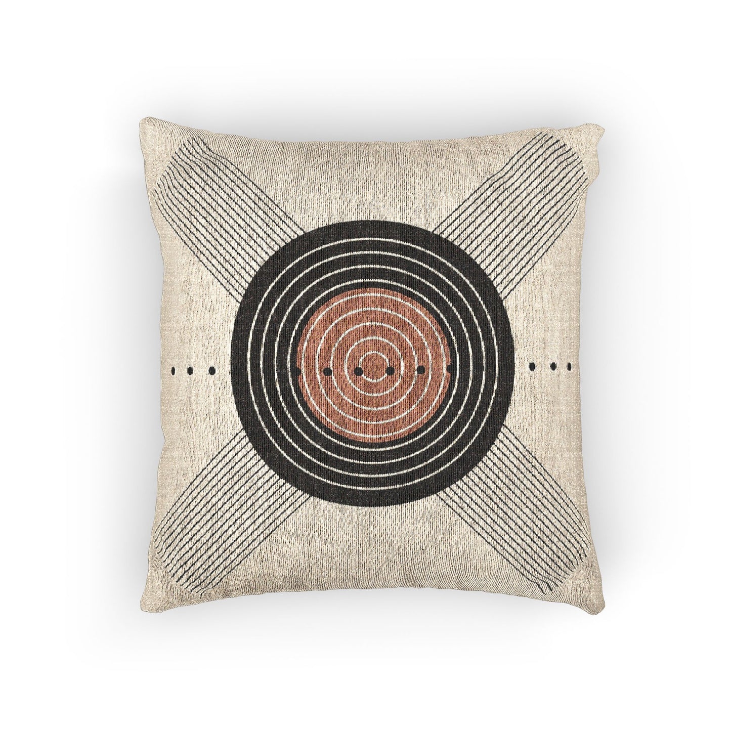 Orbit Luxe – Geometric Woven Throw Pillow