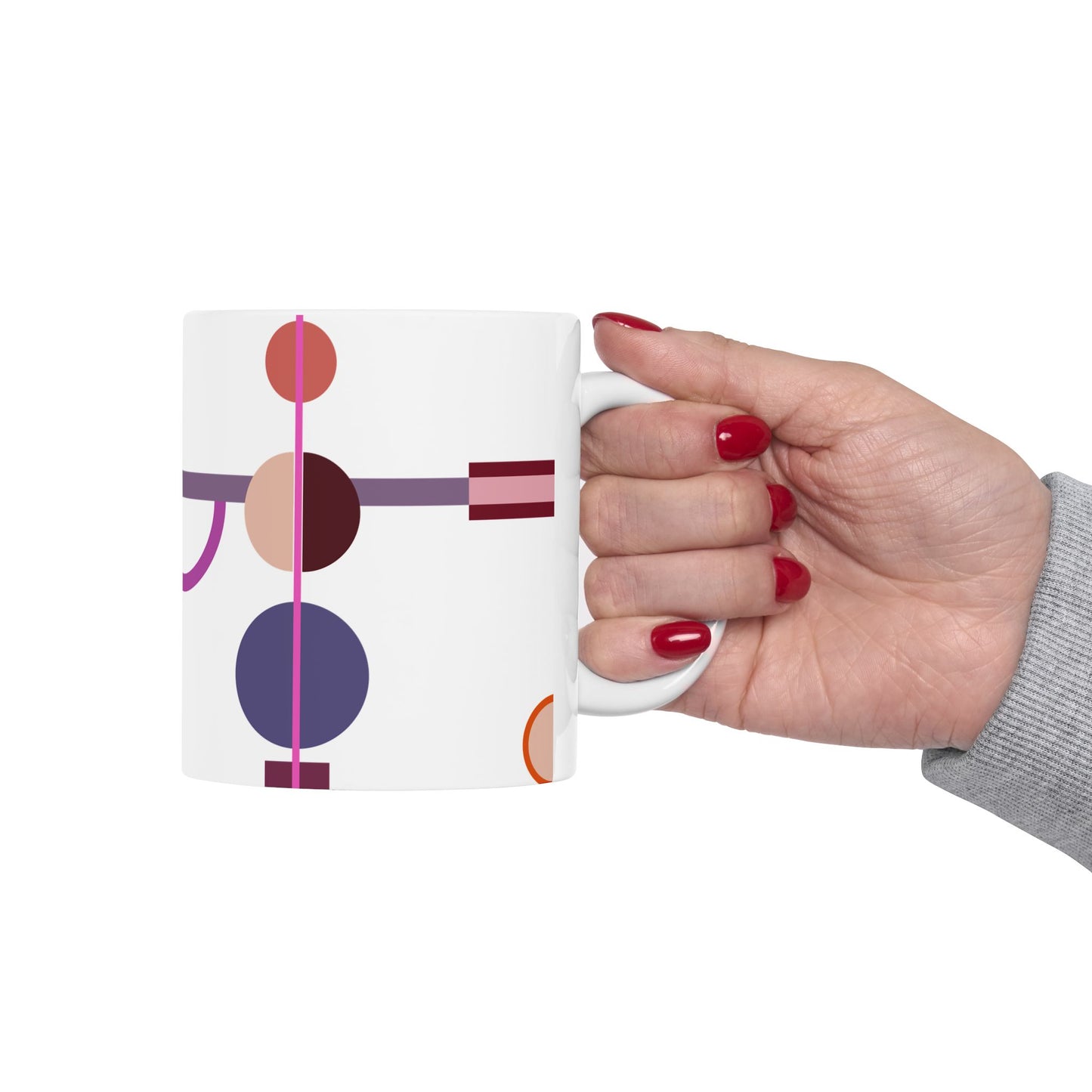 Vivid Circles & Bars Abstract Coffee Mug | 11 oz Mug