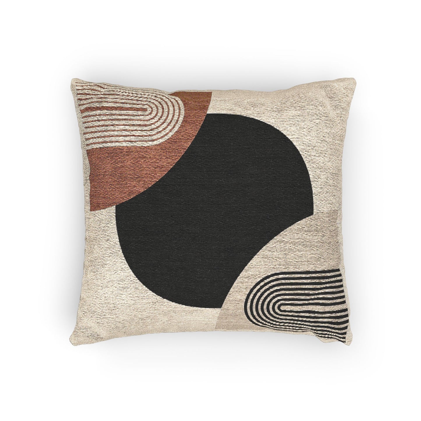 Dual Harmony – Geometric Woven Throw Pillow