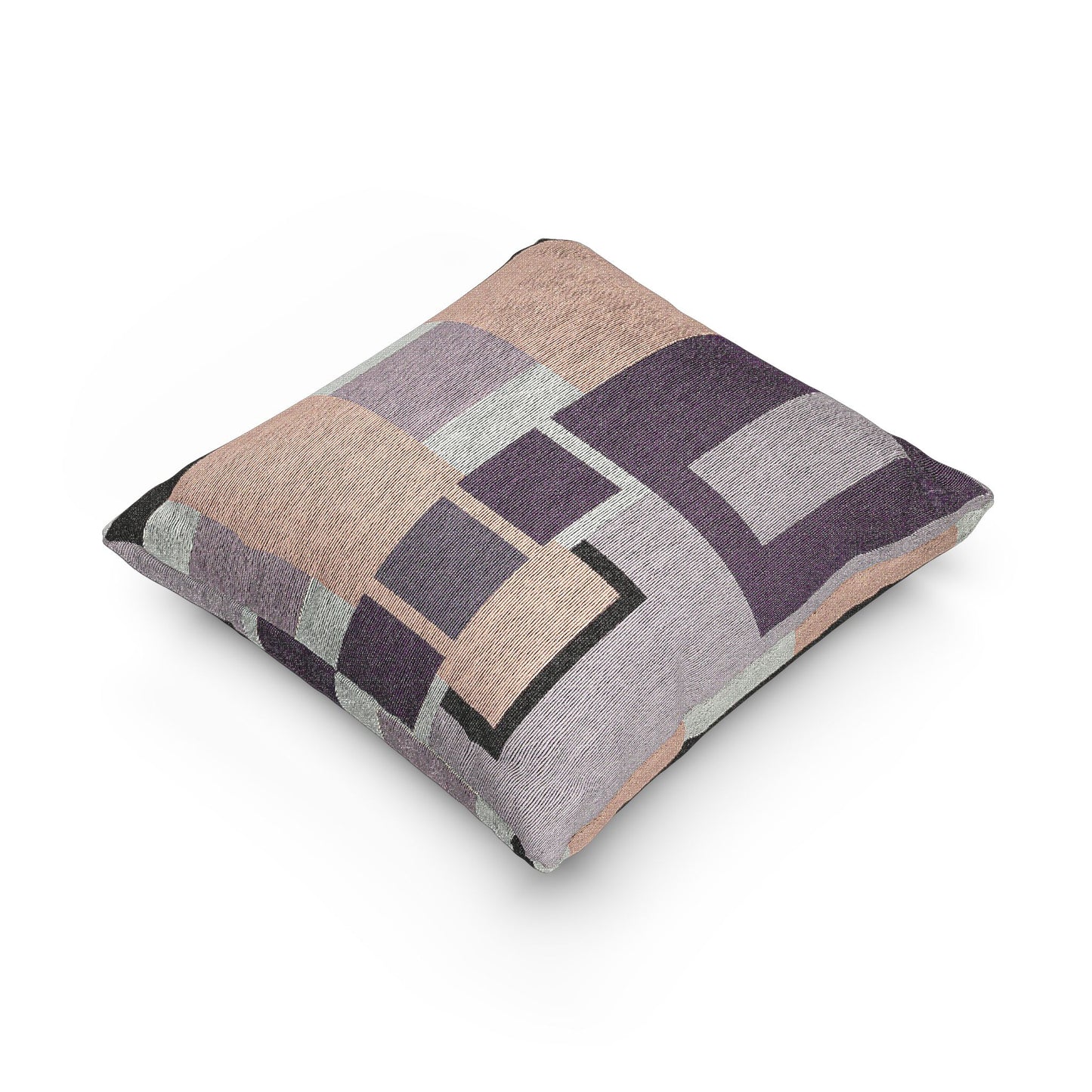 Minimalist Geometric Throw Pillow | Abstract Nested Rectangles Cushion | Dusty Lilac & Peach Decor