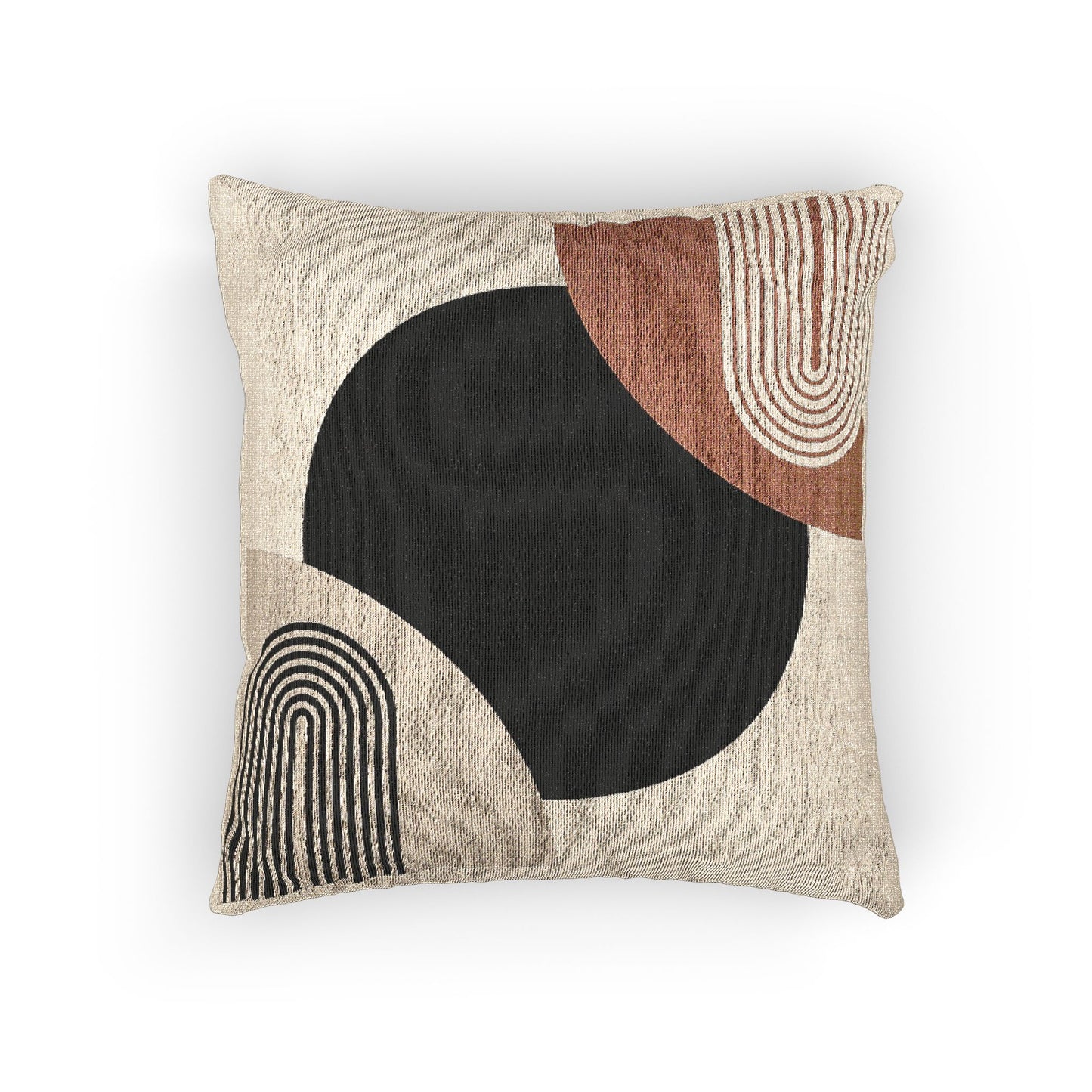 Dual Harmony – Geometric Woven Throw Pillow