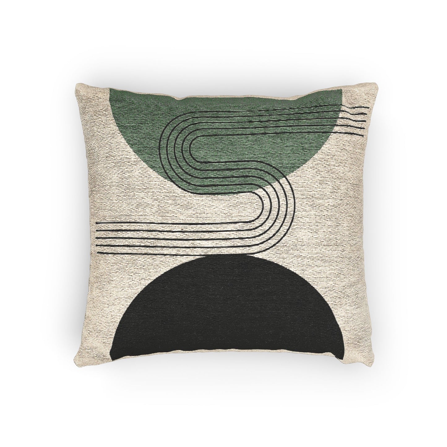 Modern Arc – Geometric Woven Throw Pillow
