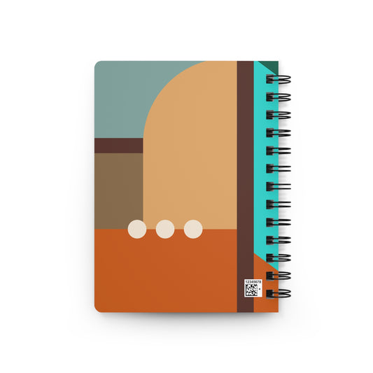 GeoCanvas Spiral Notebook – Teal & Terracotta Abstract