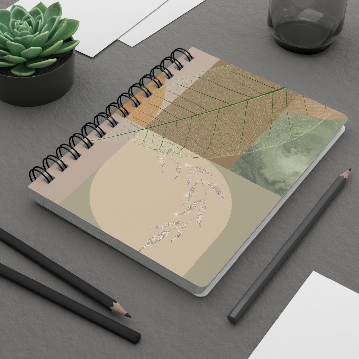 Ethereal Skeleton Leaf Spiral Notebook | Transparent Botanical Abstract Journal
