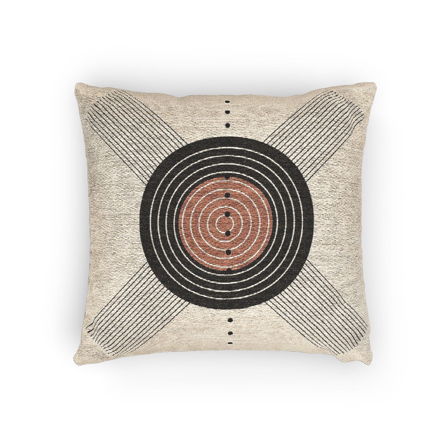 Orbit Luxe – Geometric Woven Throw Pillow
