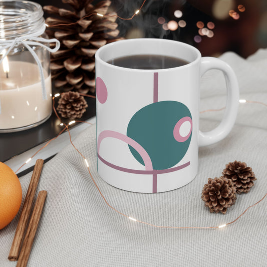 Teal & Mauve Geometric Coffee Mug | 11 oz Mug