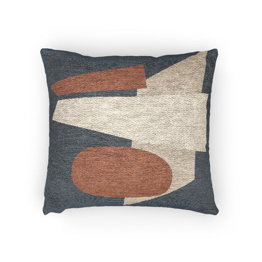 Sculptural Balance Throw Pillow – Abstract Shapes in Earthy Tones