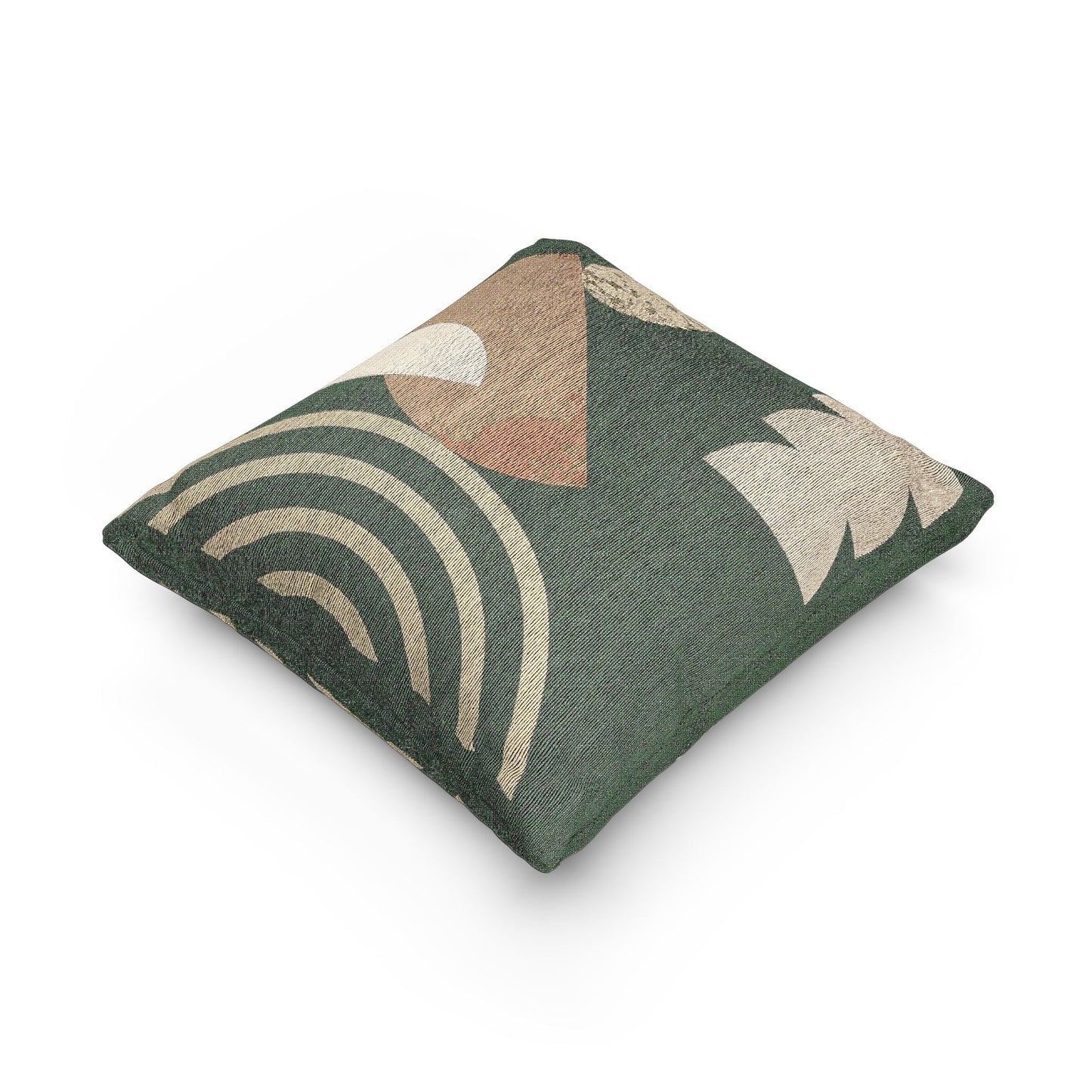 “Ground Signals” – Geometric Throw Pillow in Earth & Sand Tones