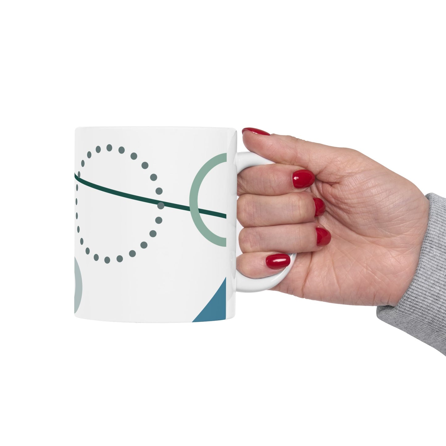 Teal Arc & Dot Column Coffee Mug | 11 oz Mug