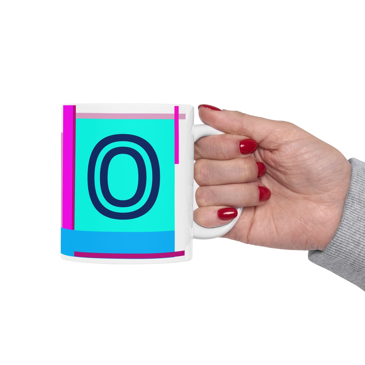 "O" Geometric Composition – Vibrant Bauhaus Monogram Mug | 11 oz Mug