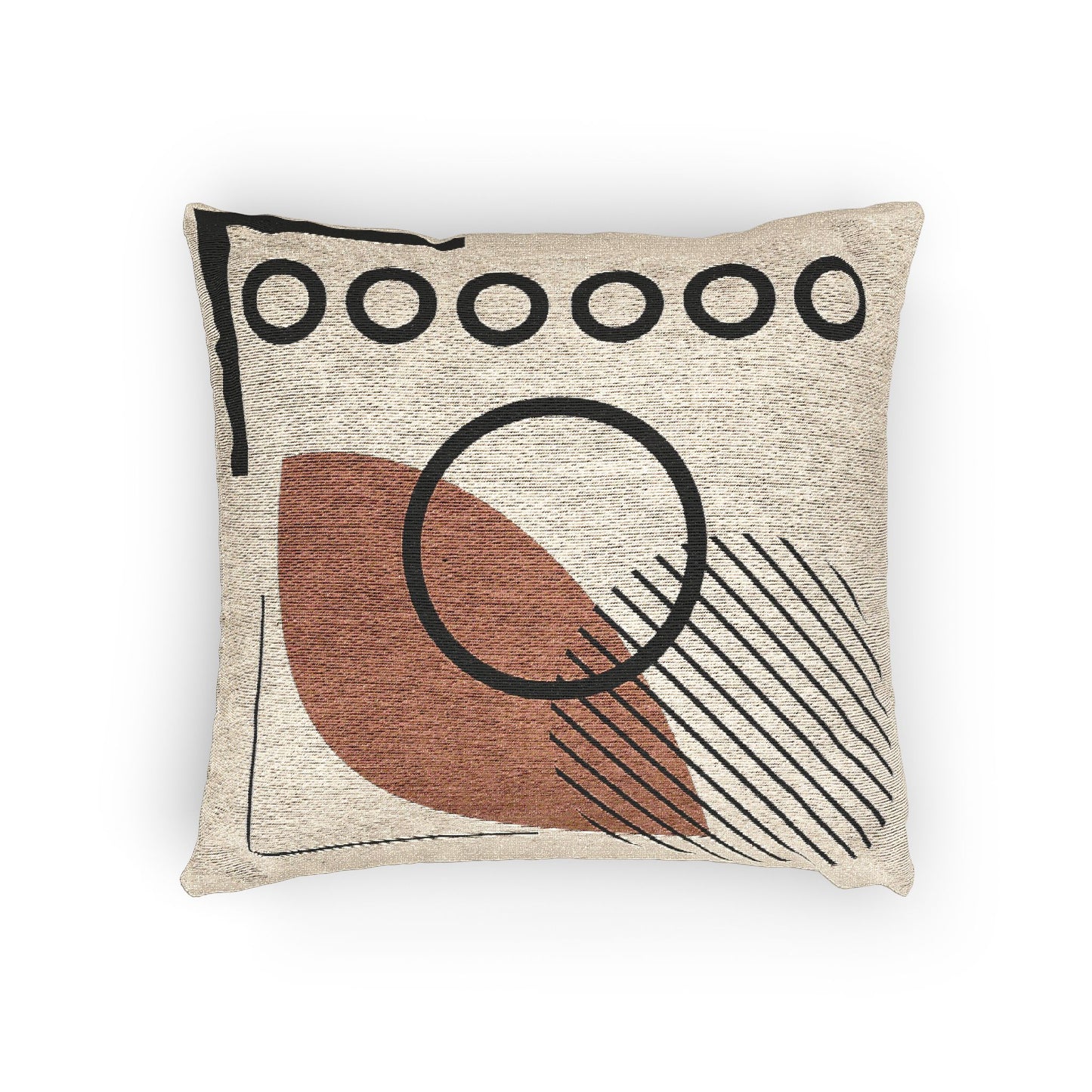 Golden Leaf – Geometric Woven Throw Pillow