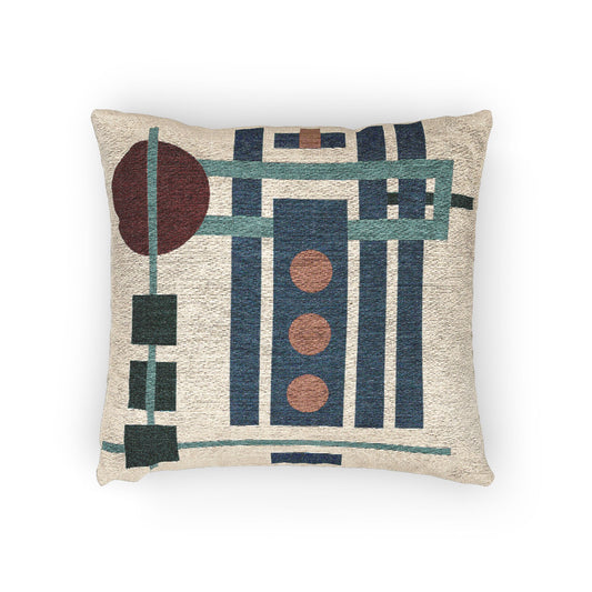 Signal Matrix Throw Pillow – Red, Teal & Pink Geometry