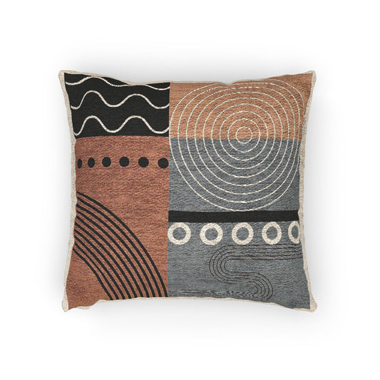 Retro Fusion – Geometric Woven Throw Pillow