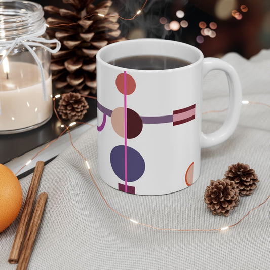 Vivid Circles & Bars Abstract Coffee Mug | 11 oz Mug