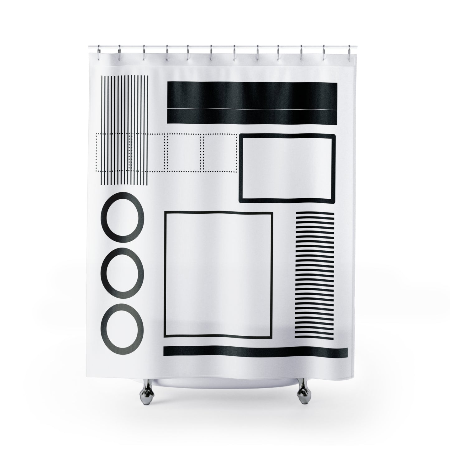Modern Minimalist Shower Curtain – Geometric Abstraction Design