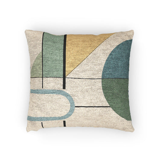 Structured Abstract Geometric Throw Pillow – Modern Earthy Accent