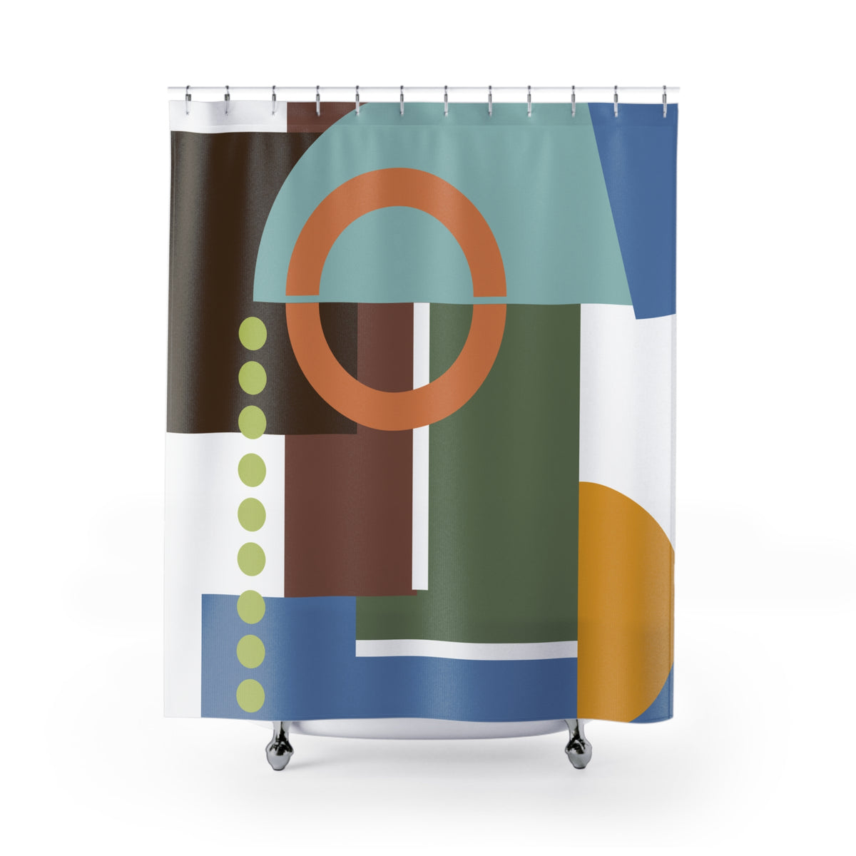 Bold Abstract Geometric Shower Curtain – Modern Color Play