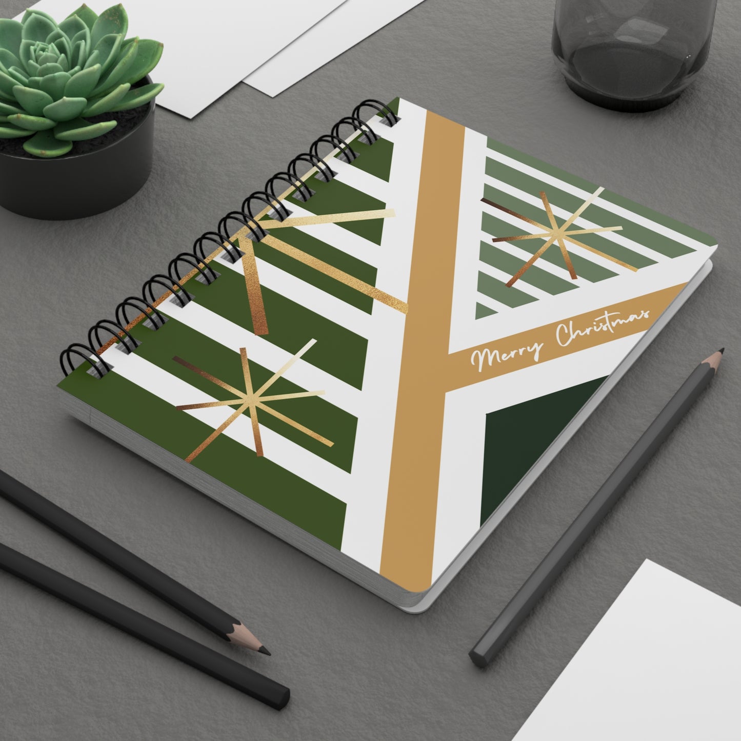 Modern Christmas Elegance Spiral Notebook