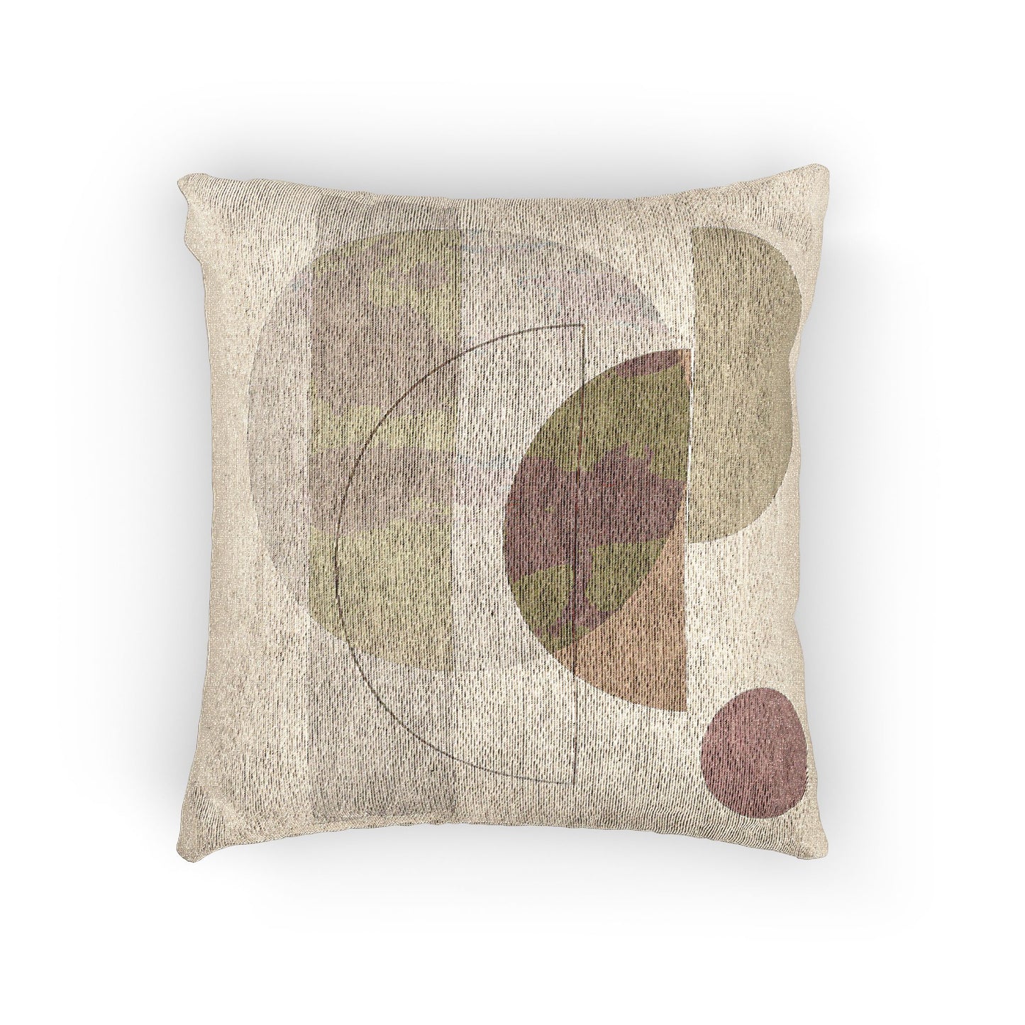 Minimalist Geometry Throw Pillow – Watercolor Texture & Muted Earth Tones