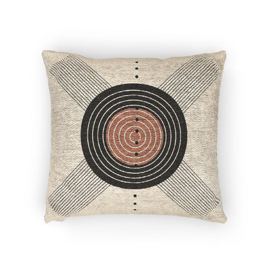 Orbit Luxe – Geometric Woven Throw Pillow