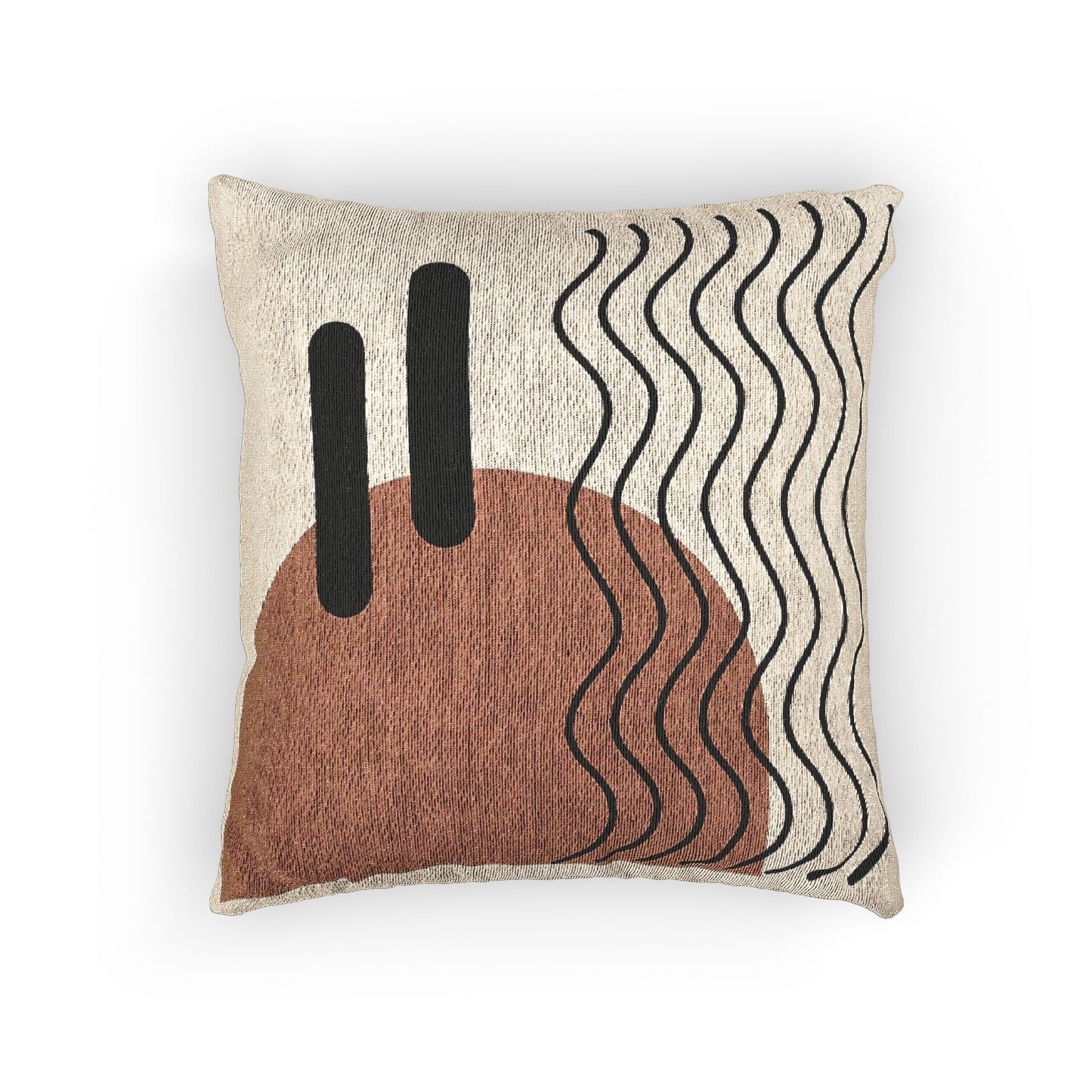Molten Waves – Geometric Woven Throw Pillow