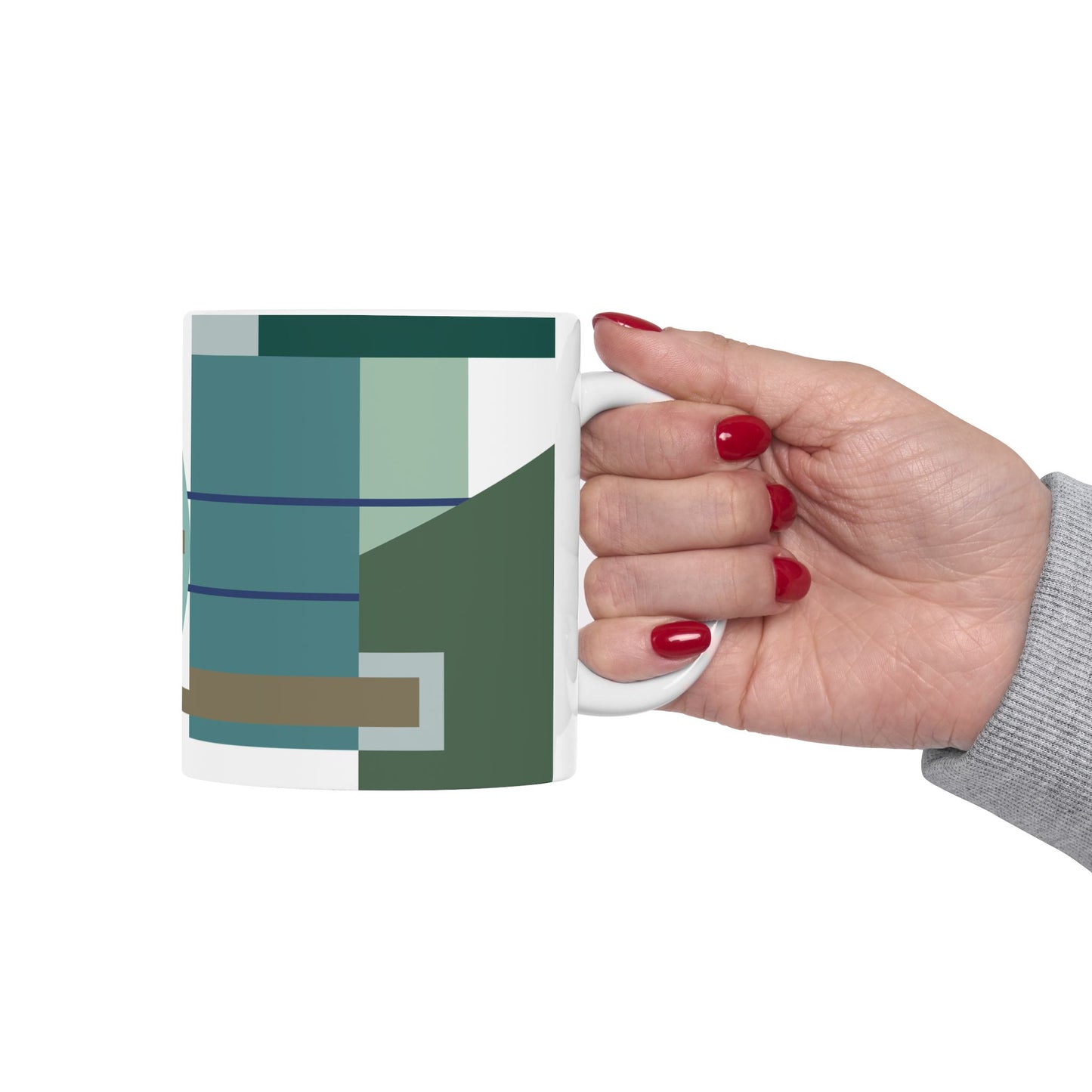 Mid-Century Geometric Abstract Coffee Mug | Mid-Century Kitchenware | 11 oz Mug