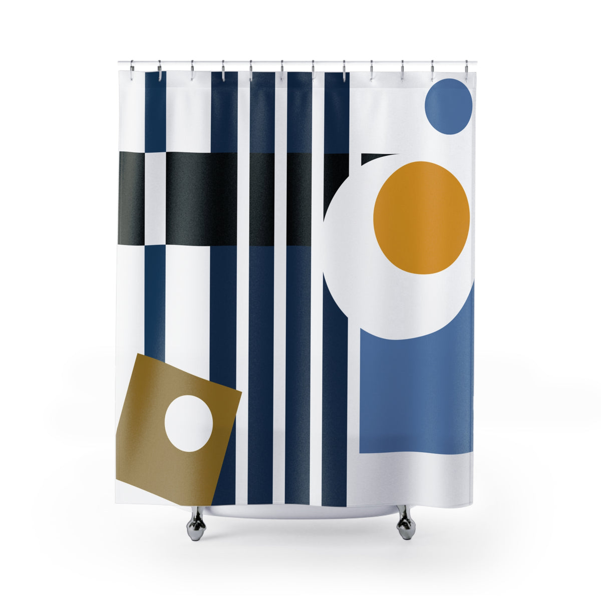 Bold Geometric Circles Shower Curtain – Contemporary Modern Accent