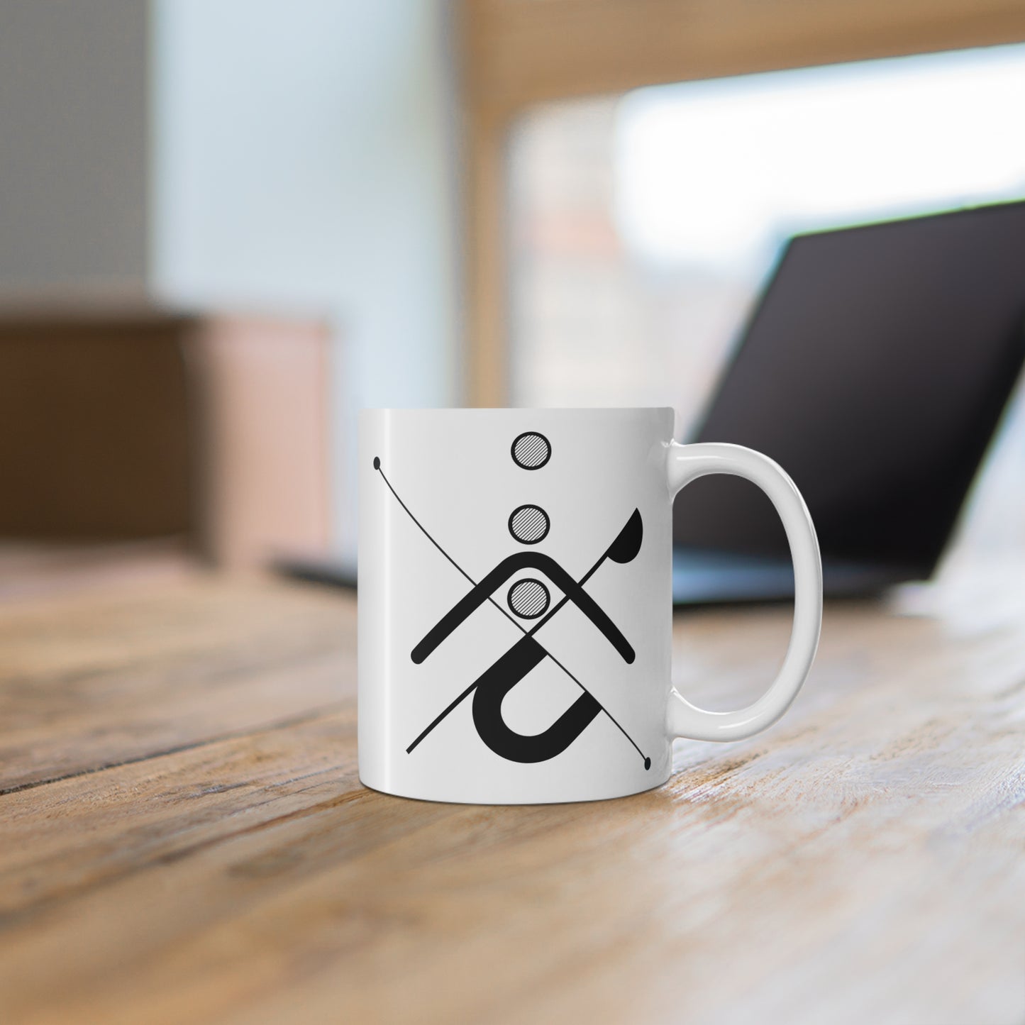 Precision Line Mug | 11oz Ceramic Coffee Mug | Minimalist Diagonal Architecture-Inspired Design