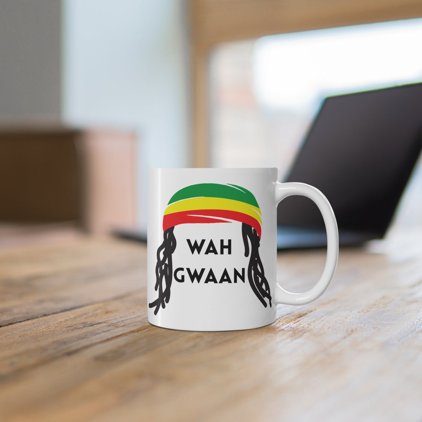 “Dreadlock Spirit” – Ceramic Mug with Colorful Headband Design