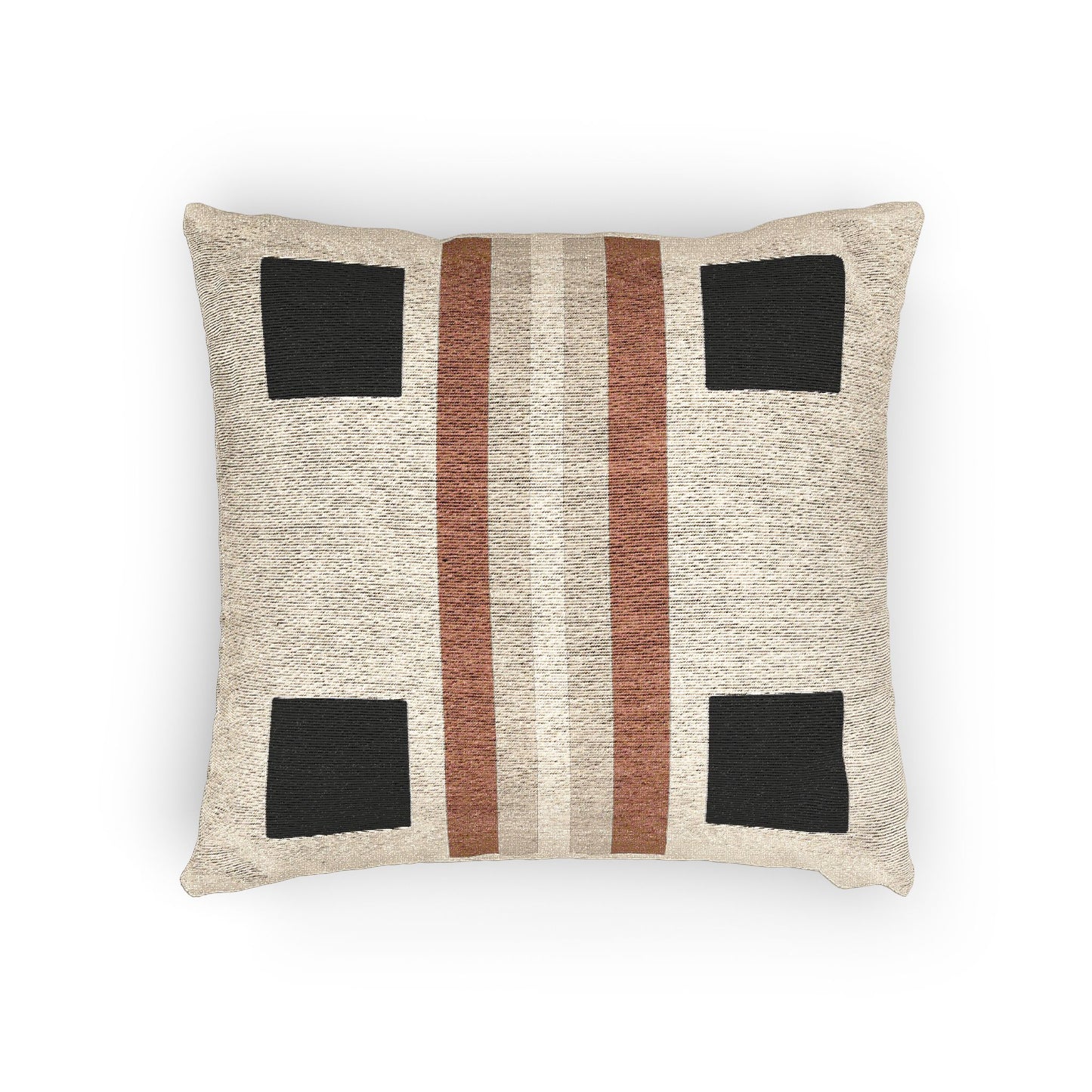 Linear Luxe – Geometric Woven Throw Pillow