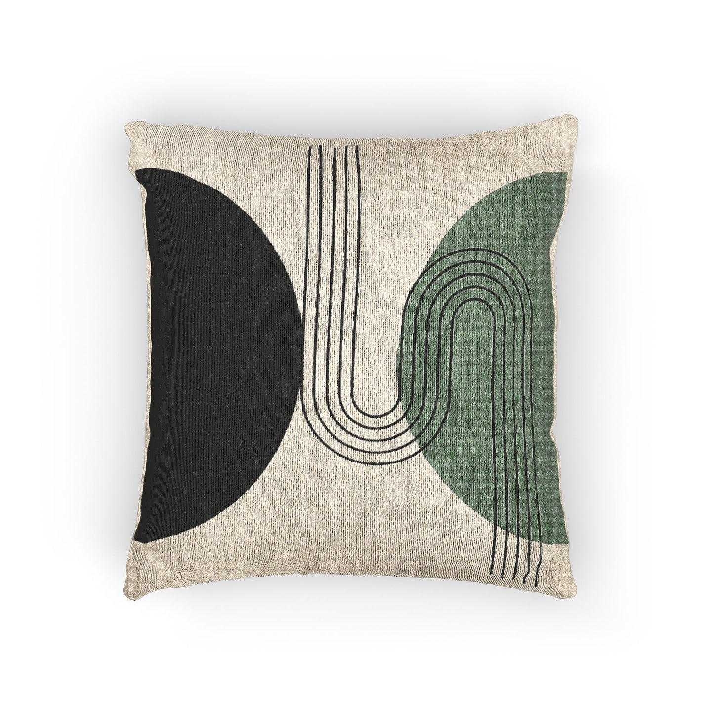 Modern Arc – Geometric Woven Throw Pillow