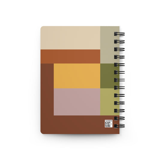 Retro 70s Color Block Spiral Notebook | Warm Earth Tones Geometric Journal