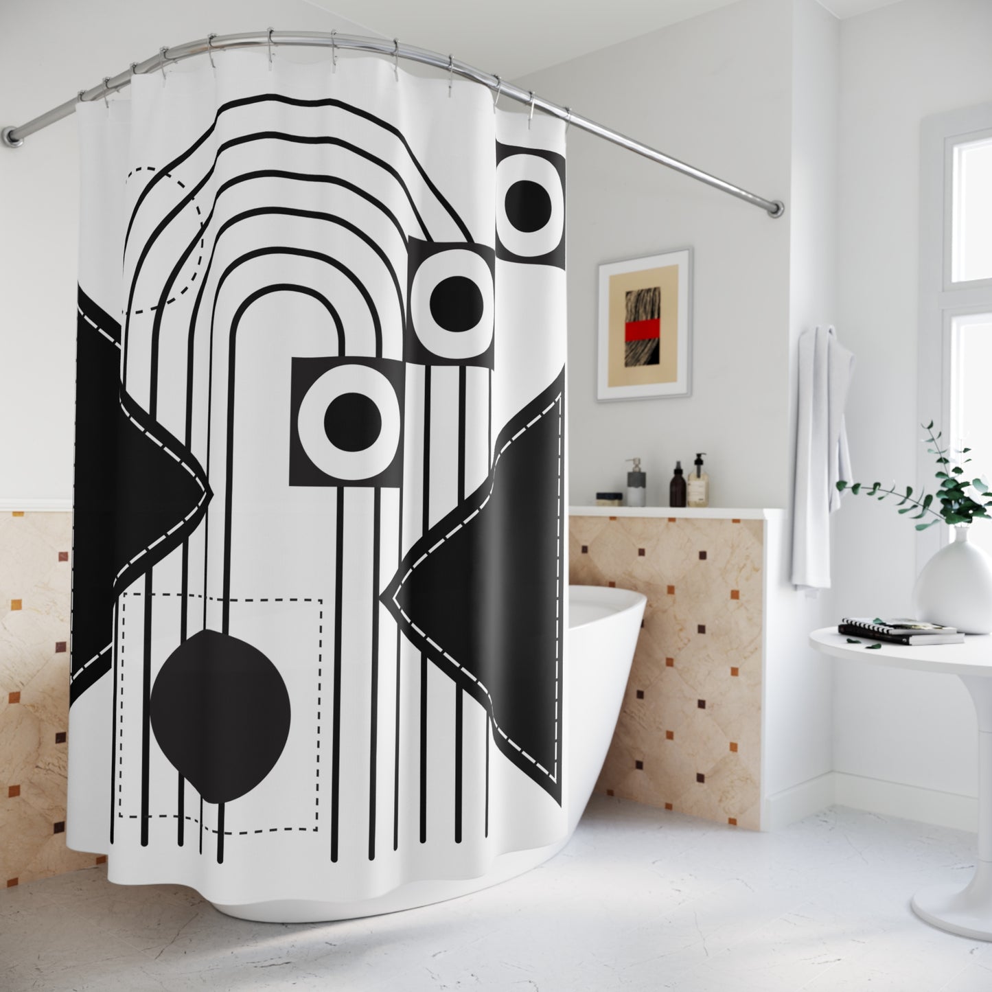 Abstract Geometric Shower Curtain