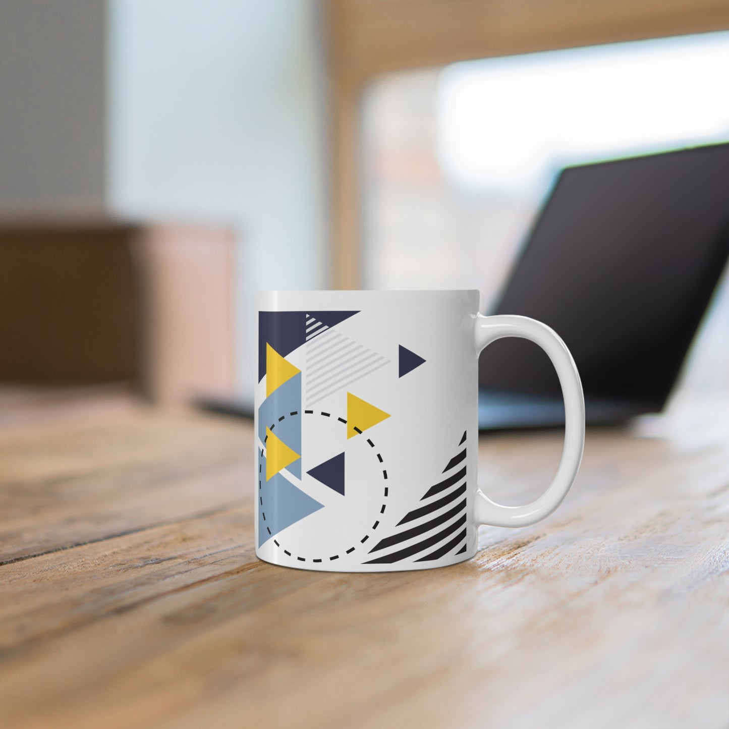Colorful Geometric Triangle Mug | 11oz Ceramic Mug | Abstract Architect-Designed Pattern