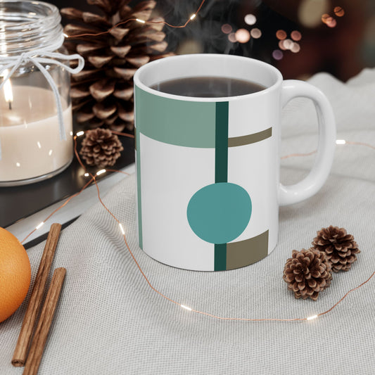 Teal & Earth Tones Abstract Coffee Mug | 11 oz Mug
