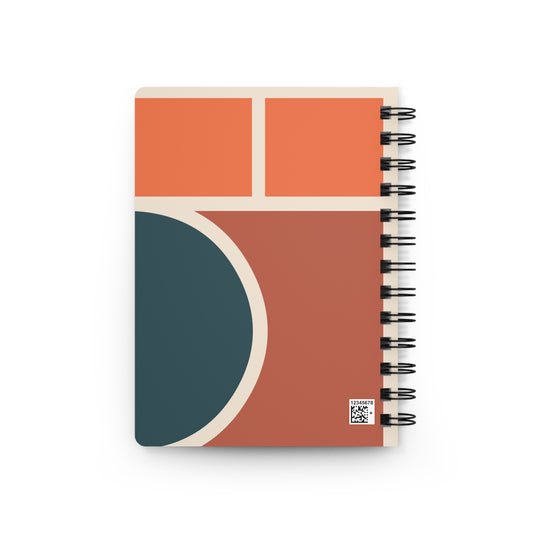Mid-Century Geometric Abstract Spiral Notebook | Modern Bauhaus Art Stationery