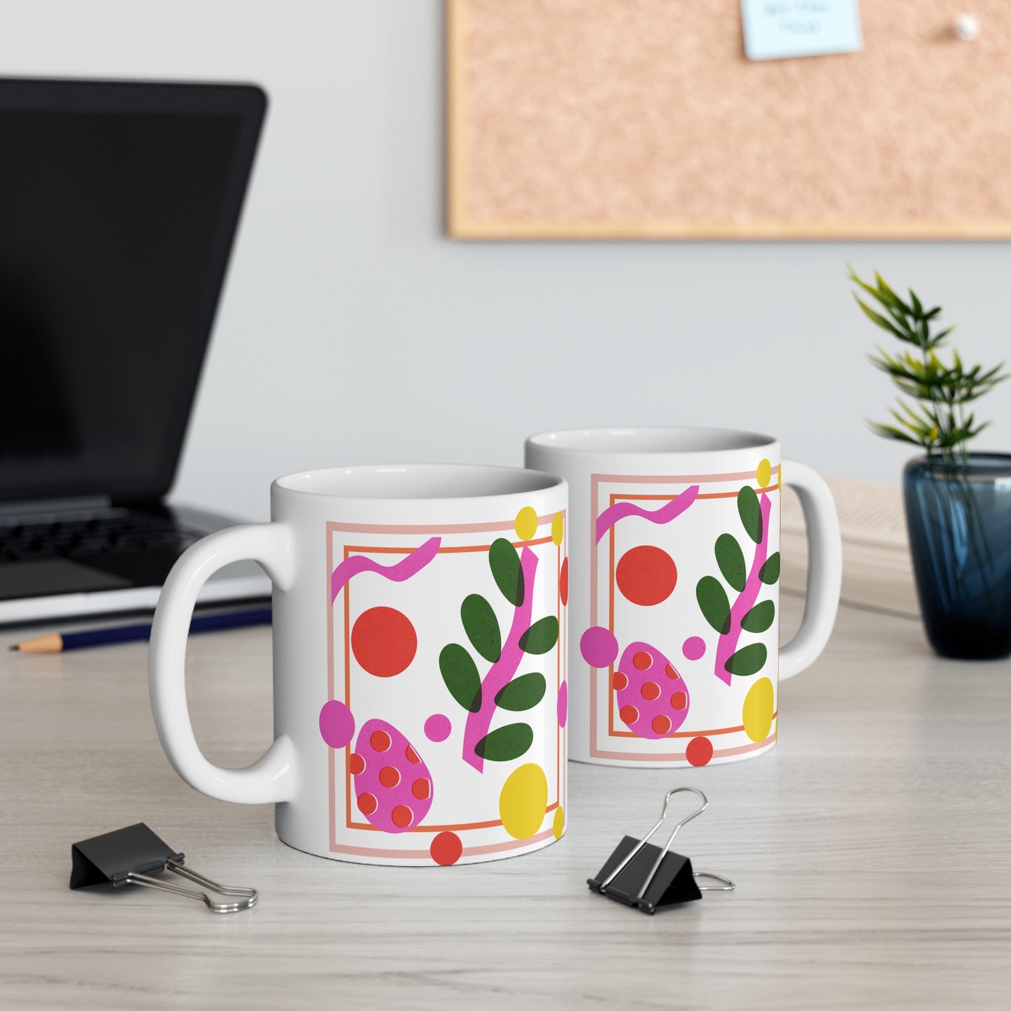 Whimsy Meets Nature – Abstract Botanical Ceramic Mug