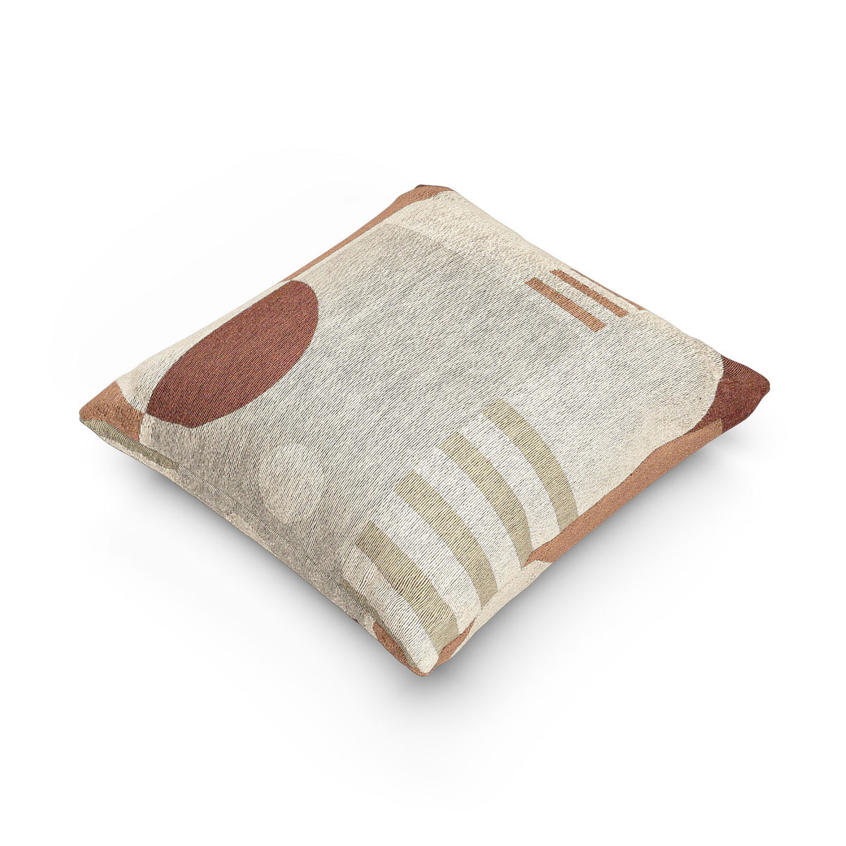 Earthy Minimalist Geometric Throw Pillow – Modern Woven Accent