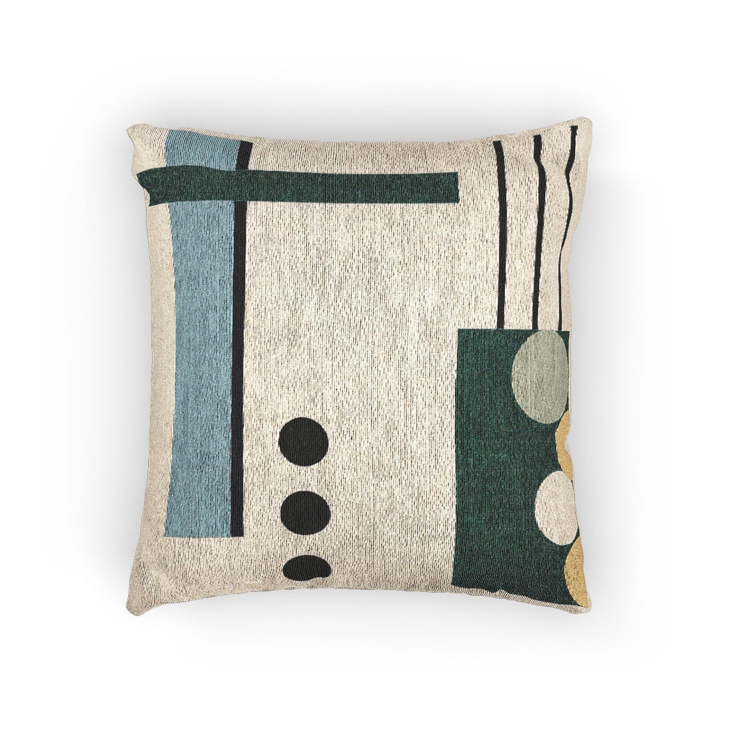 Buoyancy Study Throw Pillow – Teal & Sphere Geometry