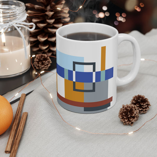 Bauhaus Abstract Grid Coffee Mug | 11 oz Mug