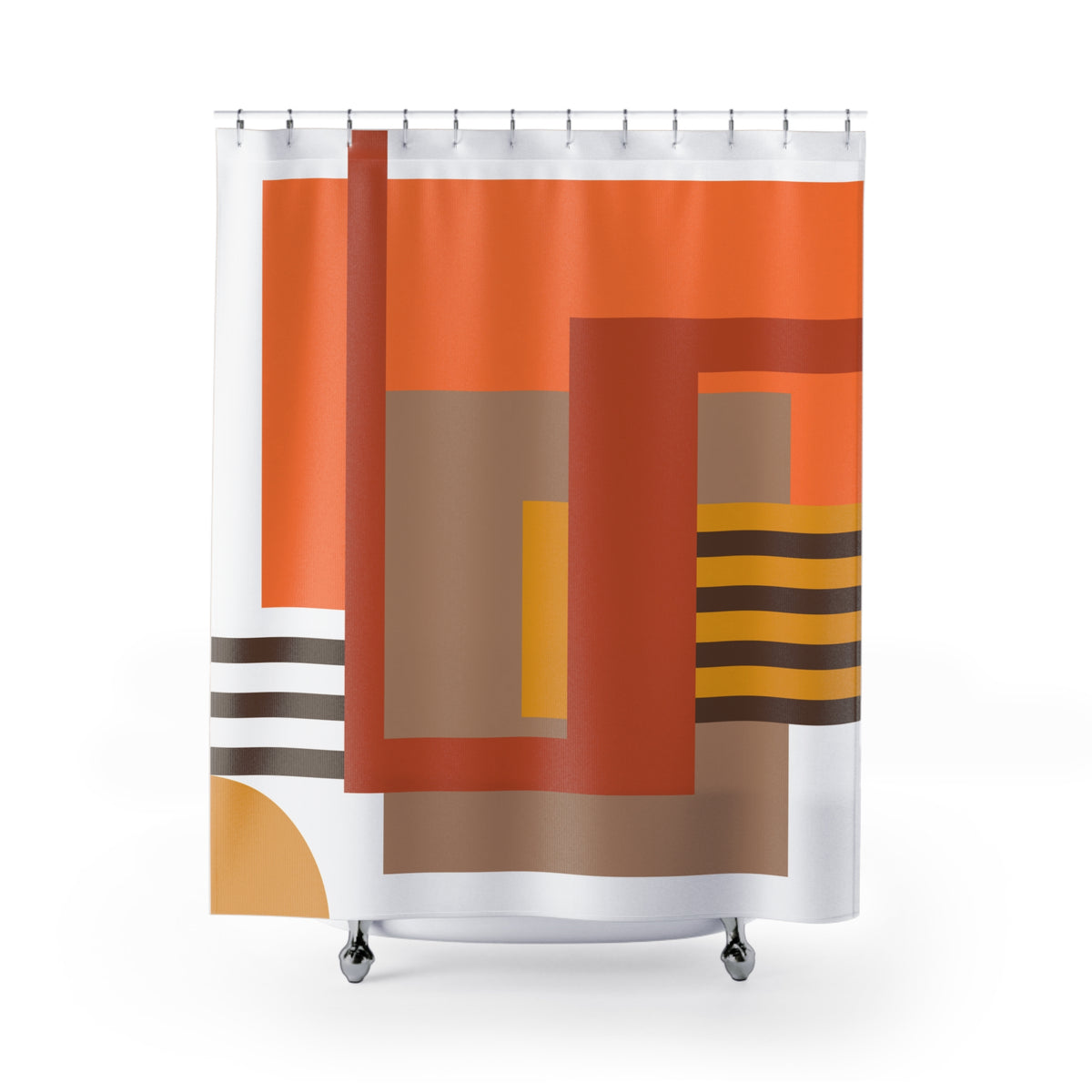 Bold Abstract Striped Shower Curtain – Modern Color Block Accent